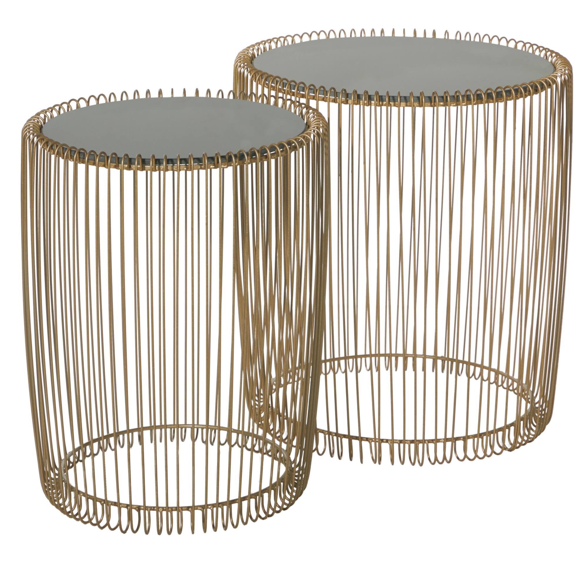 Gold Metal Contemporary Accent Table Set